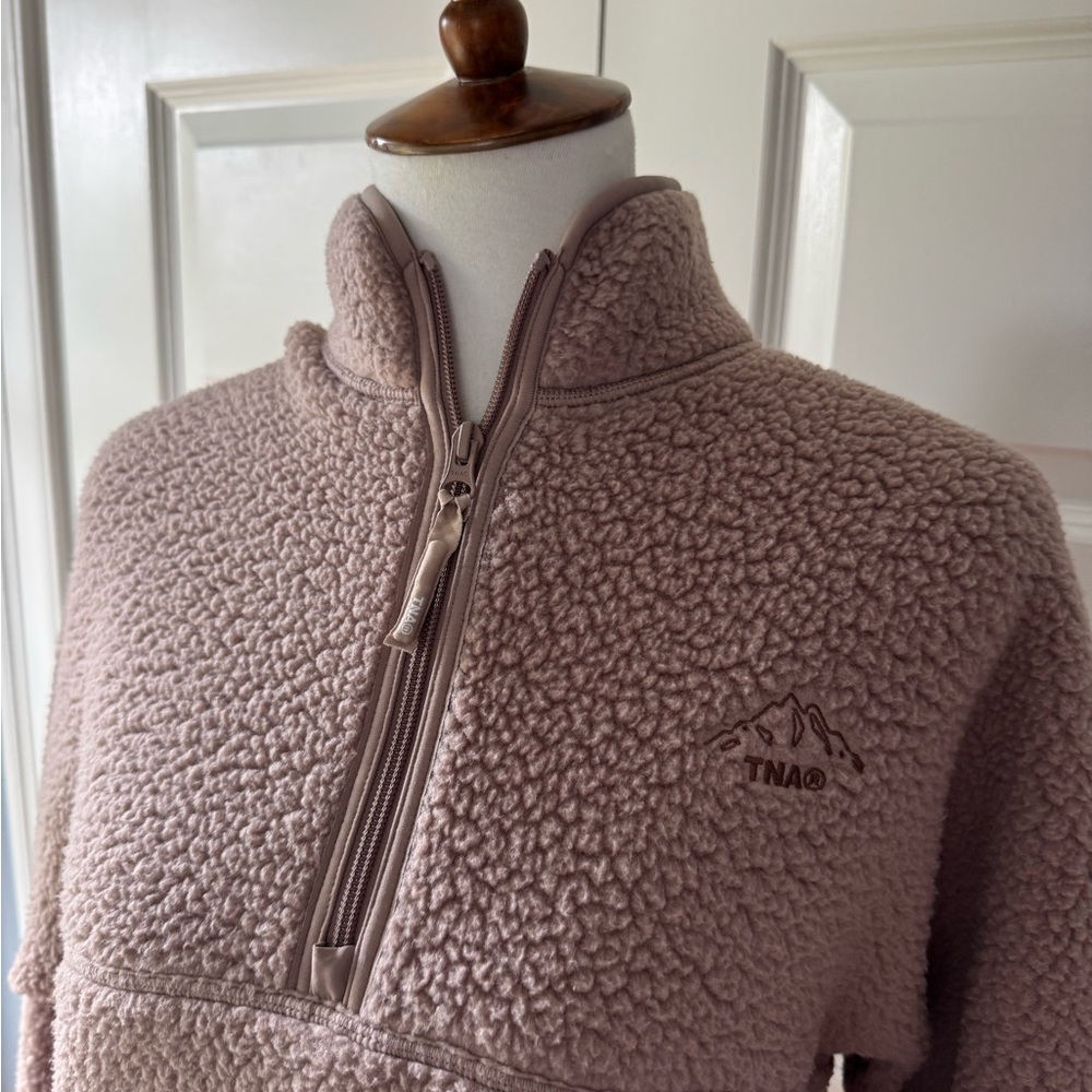 TNA Beige Sherpa Fleece Pullover